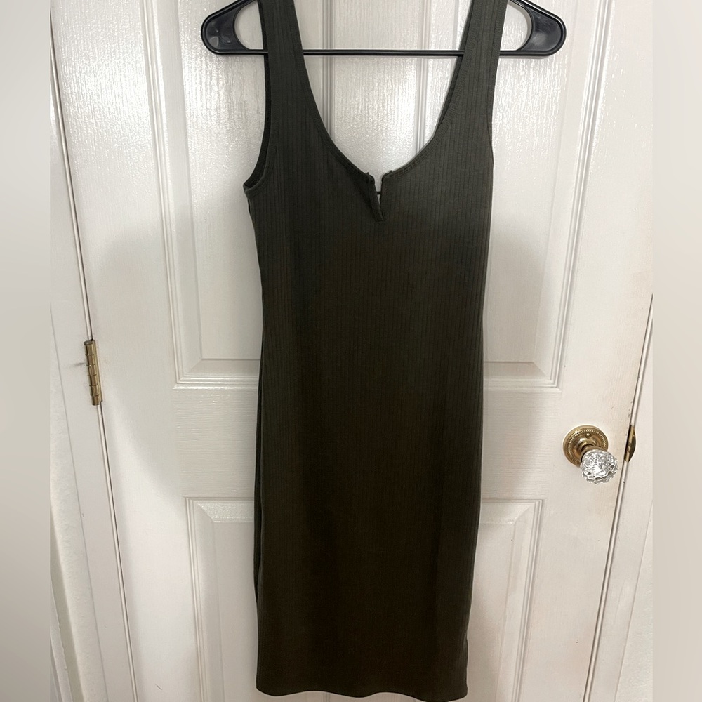Notched Neckline Tank Bodycon Dress